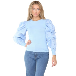 Puff Sleeves Rib Tops