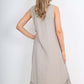 Italian Lace Neckline Dipped Hem Dress