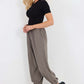 Italian Ruched Hem Cotton Trousers With Side Pockets