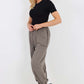 Italian Ruched Hem Cotton Trousers With Side Pockets