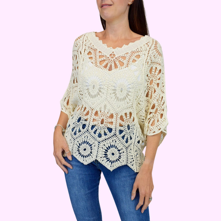 Batwing Italian Crochet Top