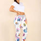 Italian Abstract Paint Print Drawstring Cotton Joggers