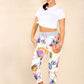 Italian Abstract Paint Print Drawstring Cotton Joggers