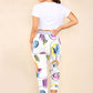 Italian Abstract Paint Print Drawstring Cotton Joggers