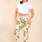 Italian Sunflower Print Drawstring Cotton Joggers