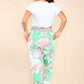 Italian Rose Flower Print Drawstring Cotton Joggers