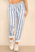 Italian Striped Print Drawstring Cotton Joggers