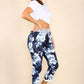 Italian Lily Print Drawstring Cotton Joggers