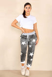 Italian Star Print Drawstring Cotton Joggers
