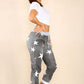 Italian Star Print Drawstring Cotton Joggers