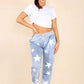 Italian Star Print Drawstring Cotton Joggers