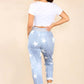 Italian Star Print Drawstring Cotton Joggers