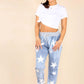 Italian Star Print Drawstring Cotton Joggers