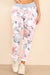 Italian Rose Flower Print Drawstring Cotton Joggers