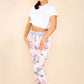 Italian Rose Flower Print Drawstring Cotton Joggers