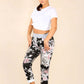 Italian Floral Print Drawstring Cotton Joggers