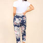 Italian Floral Print Drawstring Cotton Joggers