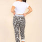 Italian Leopard Print Drawstring Cotton Joggers