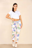 Italian Aboriginal Print Drawstring Cotton Joggers