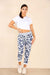 Italian Leaf Print Drawstring Cotton Joggers