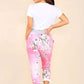 Italian Floral Print Drawstring Cotton Joggers