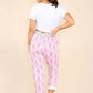 Italian Floral Texture Print Drawstring Cotton Joggers