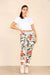 Italian Floral Print Drawstring Cotton Joggers