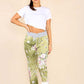 Italian Floral Print Drawstring Cotton Joggers