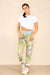 Italian Floral Print Drawstring Cotton Joggers
