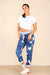 Italian Star Print Drawstring Cotton Joggers
