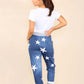 Italian Star Print Drawstring Cotton Joggers