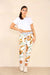 Italian Floral Print Drawstring Cotton Joggers