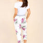Italian Floral Print Drawstring Cotton Joggers