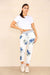 Italian Floral Print Drawstring Cotton Joggers