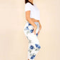 Italian Floral Print Drawstring Cotton Joggers