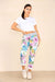 Italian Floral Print Drawstring Cotton Joggers