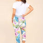 Italian Floral Print Drawstring Cotton Joggers