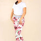Italian Floral Print Drawstring Cotton Joggers