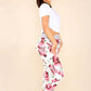 Italian Floral Print Drawstring Cotton Joggers