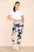 Italian Floral Print Drawstring Cotton Joggers