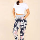 Italian Floral Print Drawstring Cotton Joggers