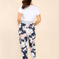 Italian Floral Print Drawstring Cotton Joggers