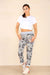 Italian Floral Print Drawstring Cotton Joggers