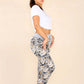 Italian Floral Print Drawstring Cotton Joggers