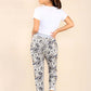 Italian Floral Print Drawstring Cotton Joggers