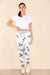 Italian Floral Print Drawstring Cotton Joggers