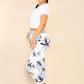 Italian Floral Print Drawstring Cotton Joggers