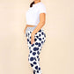 Italian Dotted Print Drawstring Cotton Joggers