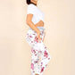 Italian Floral Print Drawstring Cotton Joggers