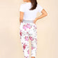 Italian Floral Print Drawstring Cotton Joggers
